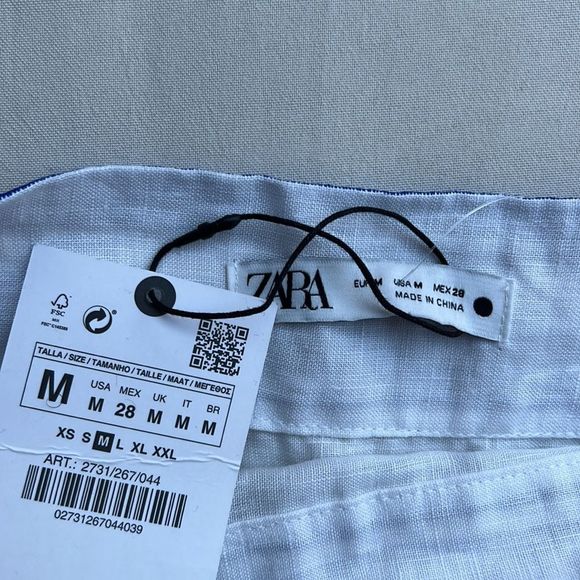 Zara Embroidered Blue and White Midi Skirt - Picture 16 of 16